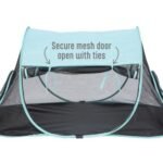 Kitty City Cat Play Tent front mesh door and tie detail