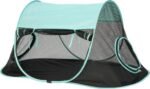 Kitty City Cat Play Tent with aqua top and black mesh